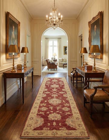 2' 8 x 9' 10 Hand Knotted Peshawar Ziegler Runner Rug