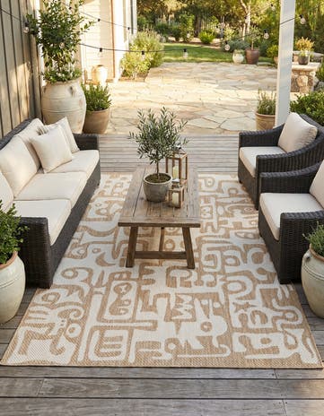 5' 3 x 8' Easy-Clean Modern Indoor / Outdoor Rug