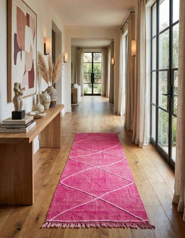 3' 5 x 10' Hand Woven Kilim Modern Wool Runner Rug