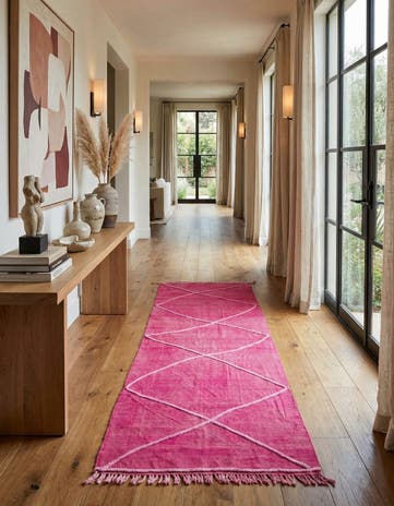3' 5 x 10' Hand Woven Kilim Modern Wool Runner Rug