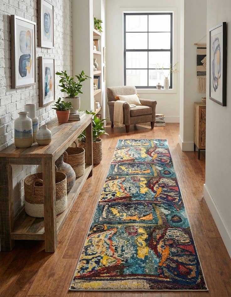 Detail image of 2' 7 x 12'  Washable Haerfest Runner Rug