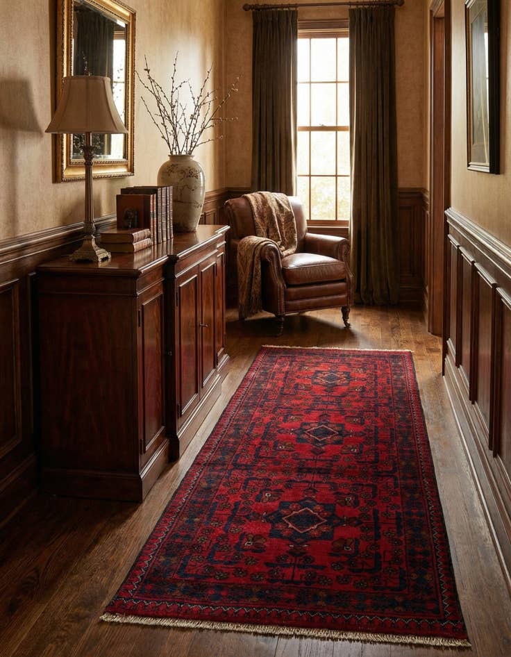 Detail image of  2' 9 x 6' 10  Hand Knotted Khal Mohammadi Wool Runner Rug