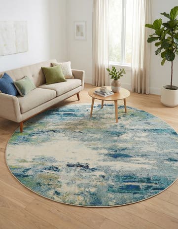 8' x 8' Washable Spectrum Round Rug
