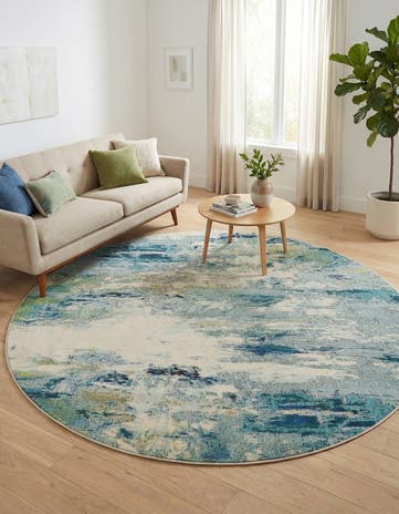 8' x 8' Washable Theia Round Rug