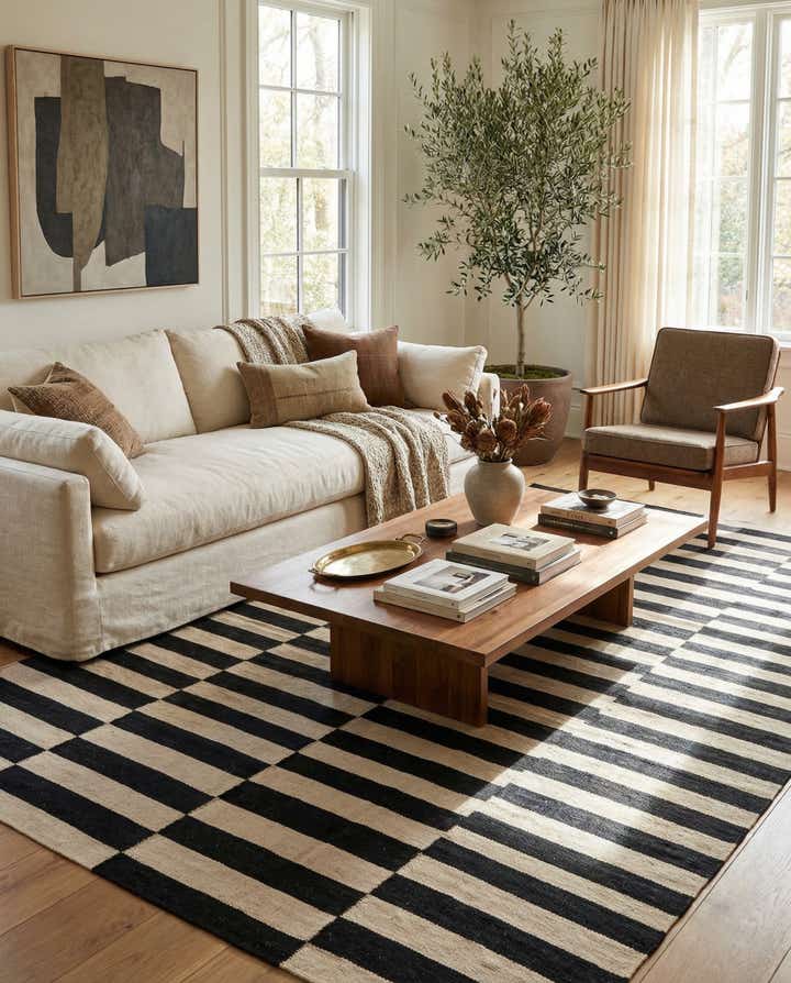 5' 8 x 7' 9 Hand Woven Kilim Modern Wool Rug