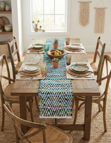 1' 2 x 5' 1 Hand Woven Chindi Chevron Table Runner Rug