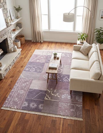 4' 7 x 6' 9 Hand Knotted Darya Wool Rug