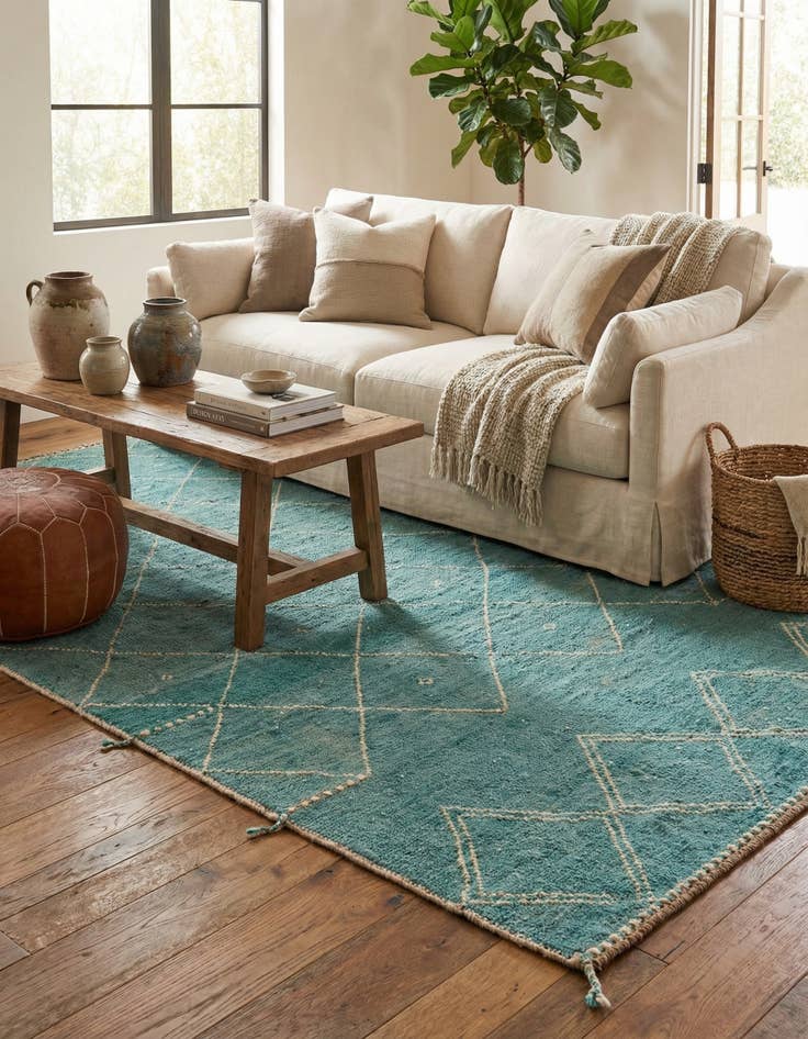 Detail image of 5' 2 x 7' 4  Hand Knotted Moroccan Wool Rug