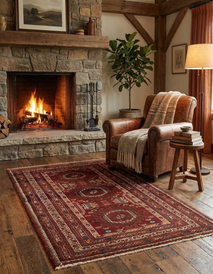 Detail image of 3' 1 x 4' 11 Hamedan Rug