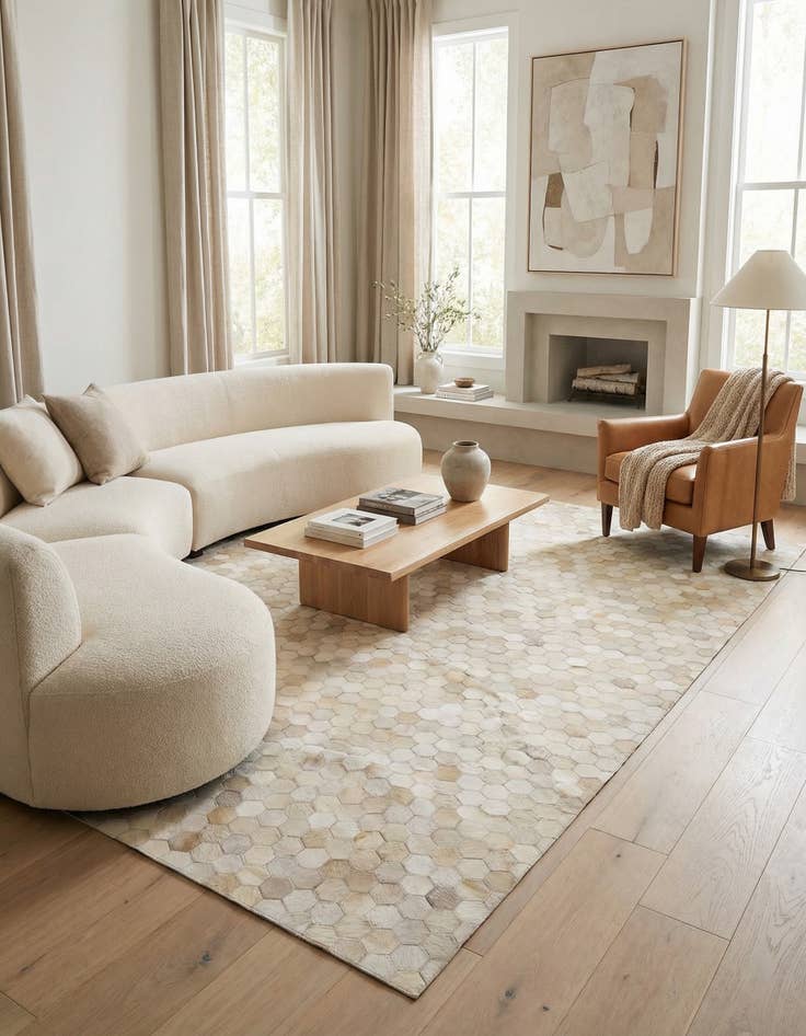 Detail image of 5' x 7' 10 Cowhide Stocks Rug