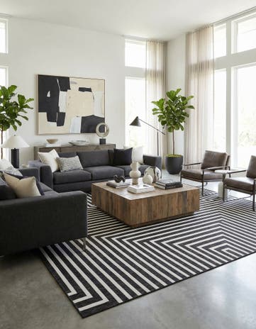 13' x 13' Easy-Clean Modern Indoor / Outdoor Square Rug