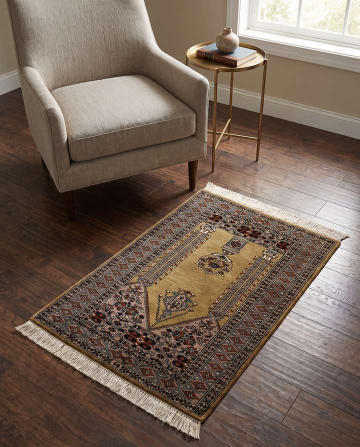 2' 9 x 4' 3 Hand Knotted Bokhara Oriental Wool Rug