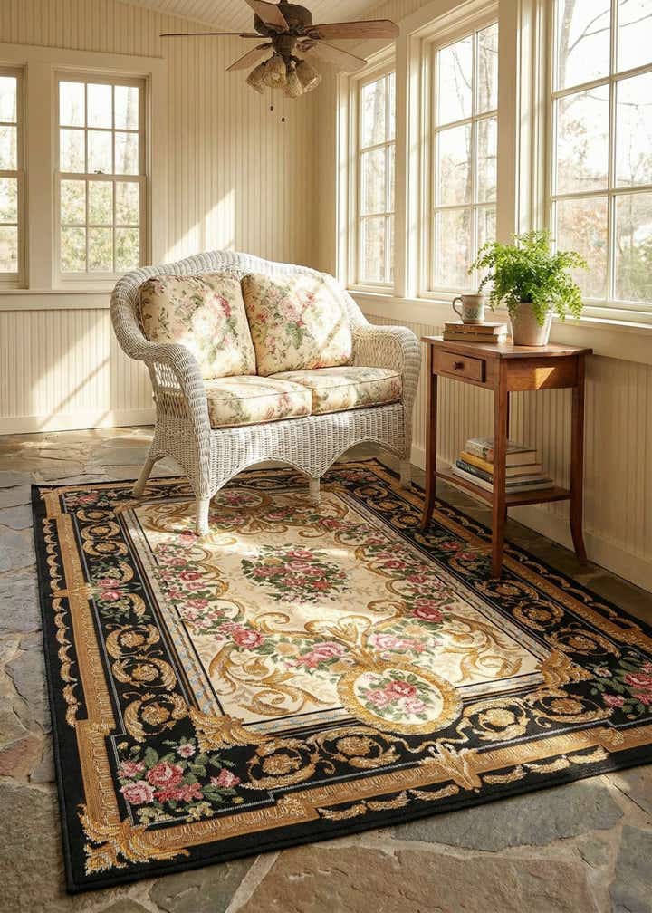 4' x 6' Easy-Clean Traditional Indoor / Outdoor Rug