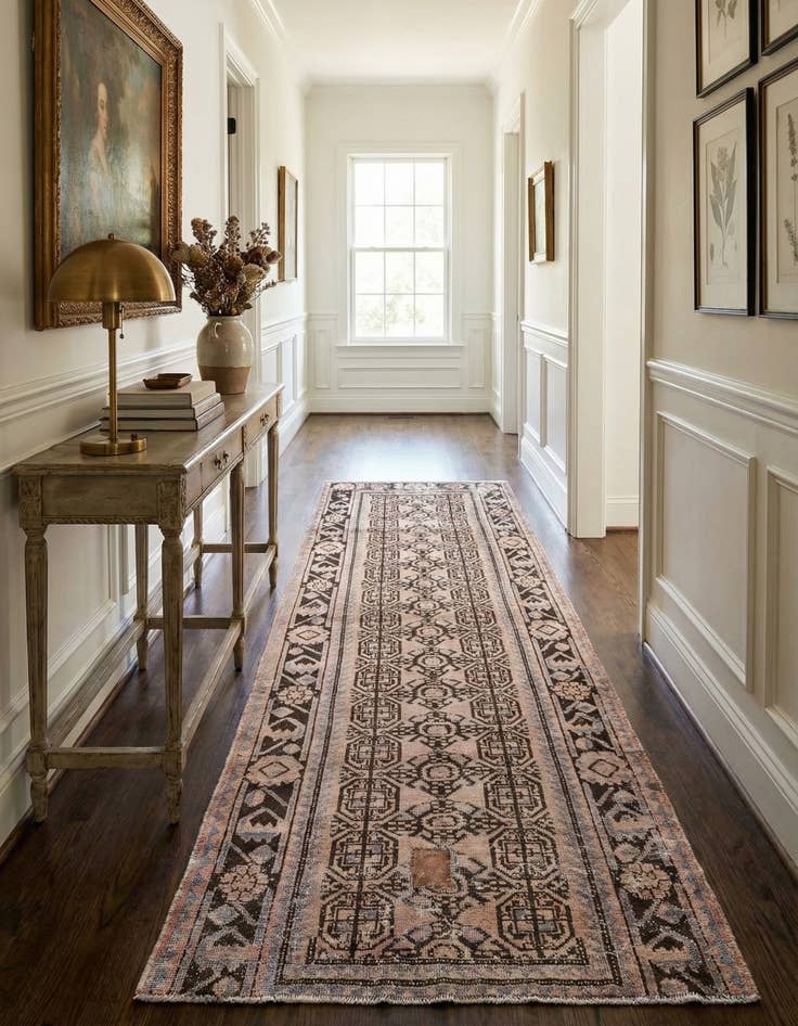 Detail image of 3' 10 x 10'  Hand Knotted Ultra Vintage Persian Wool Runner Rug