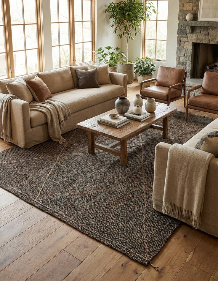 Detail image of 9' 9 x 14'  Hand Knotted Moroccan Wool Rug