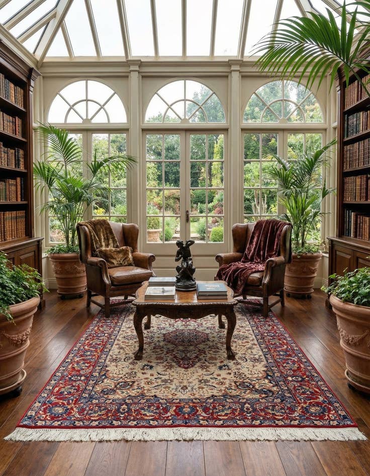 Detail image of 4' 8 x 7' 1 Isfahan Wool Rug