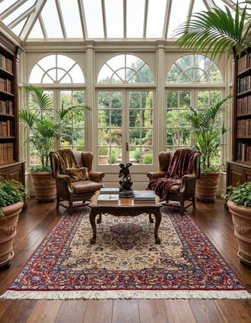 4' 8 x 7' 1 Isfahan Wool Rug