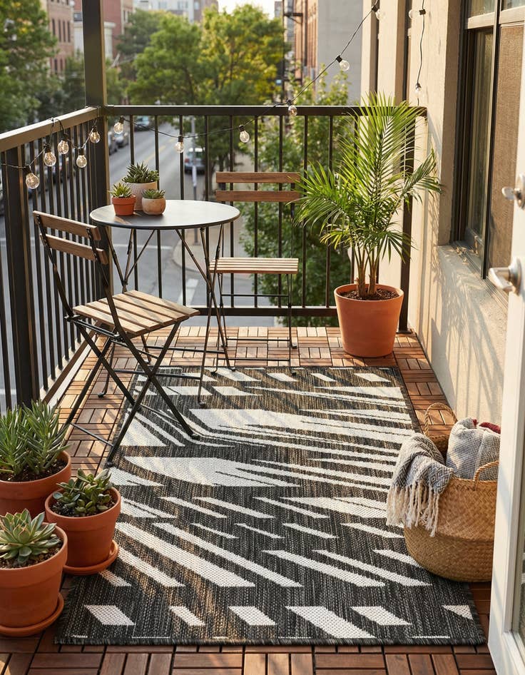 Detail image of 2' x 3'  Washable Modern Indoor / Outdoor Rug