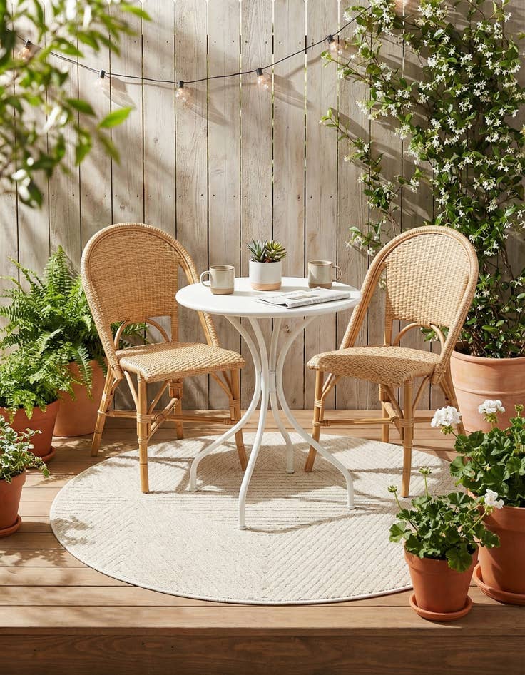 Detail image of 3' x 3'  Washable Sabrina Soto Indoor / Outdoor Round Rug