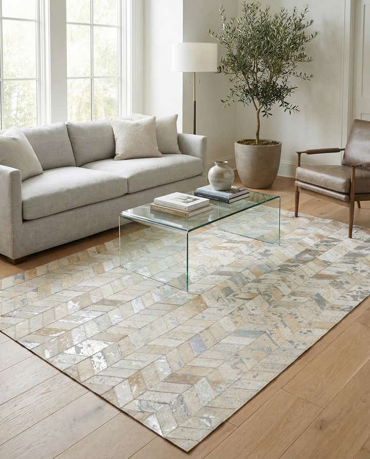 4' 11 x 7' 11 Cowhide Stocks Rug