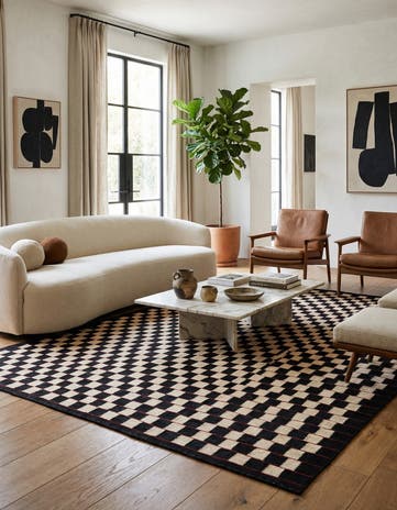 6' 9 x 9' 5 Hand Woven Kilim Modern Wool Rug
