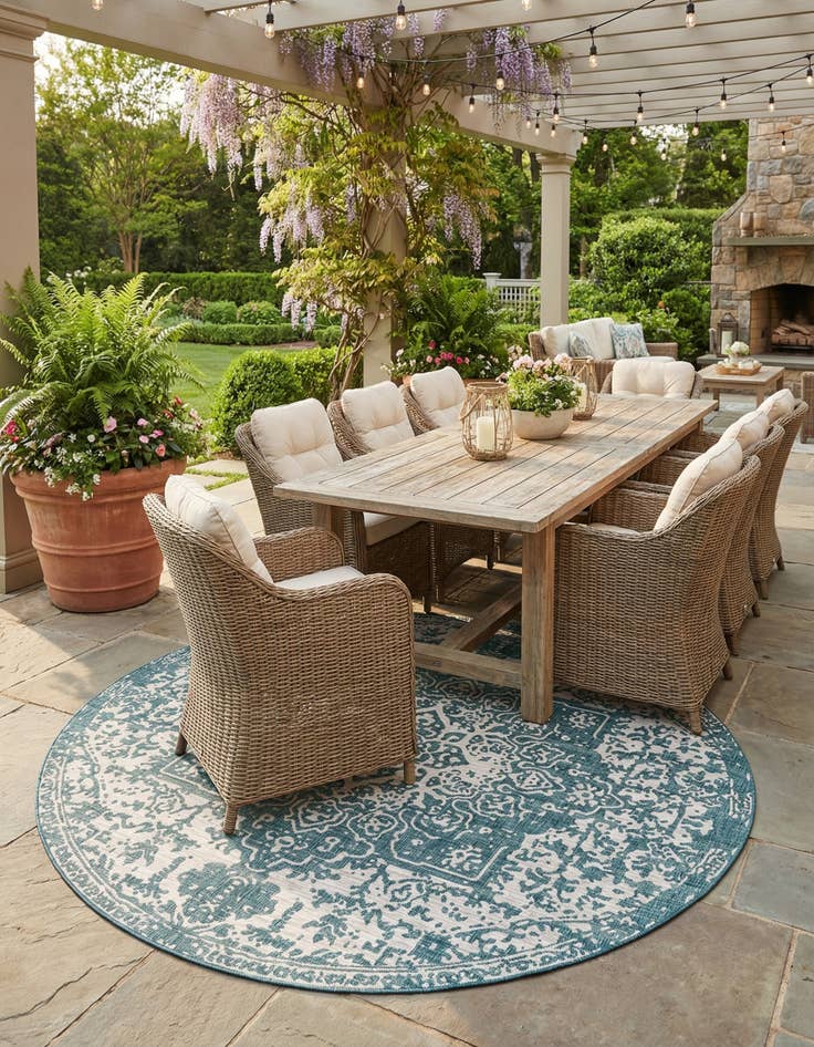 Detail image of  10' 8 x 10' 8  Washable Jill Zarin Dubai Indoor / Outdoor Round Rug