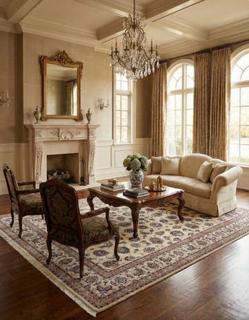 9' 9 x 13' 4 Hand Knotted Mashad Persian Wool Rug