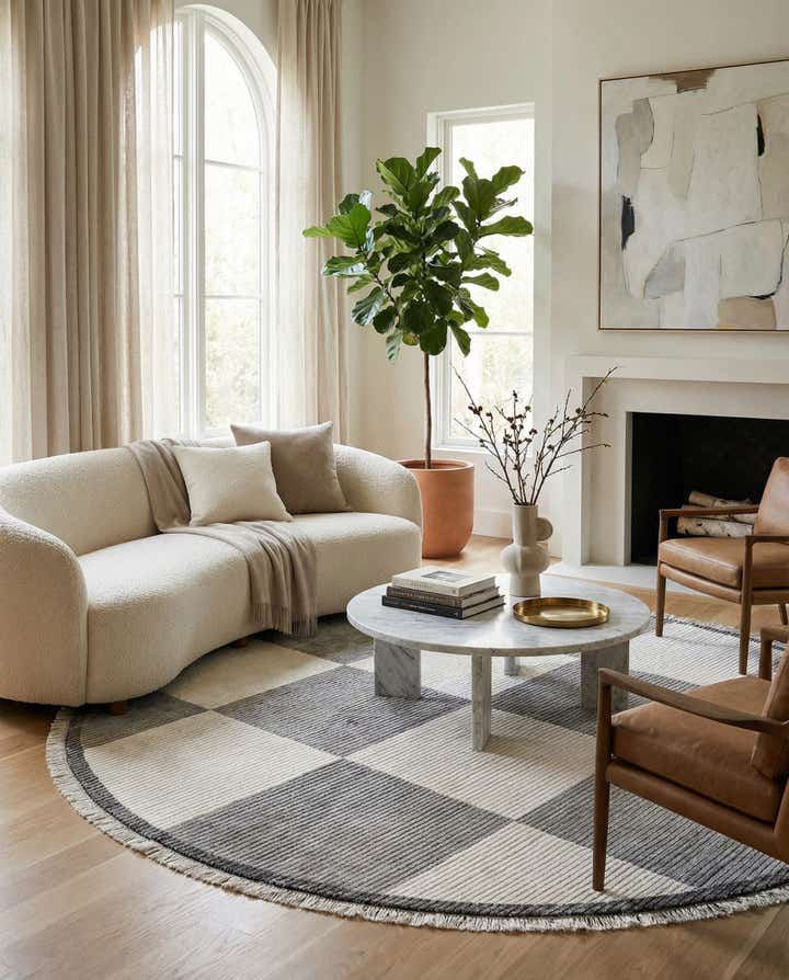 6' 7 x 6' 7 Hand Knotted Darya Wool Round Rug