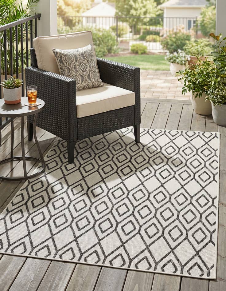 Detail image of 1' 4 x 1' 4  Washable Jill Zarin Turks and Caicos Indoor / Outdoor Sample Rug