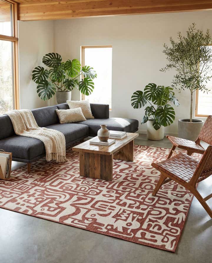 12' x 12' Easy-Clean Modern Indoor / Outdoor Square Rug