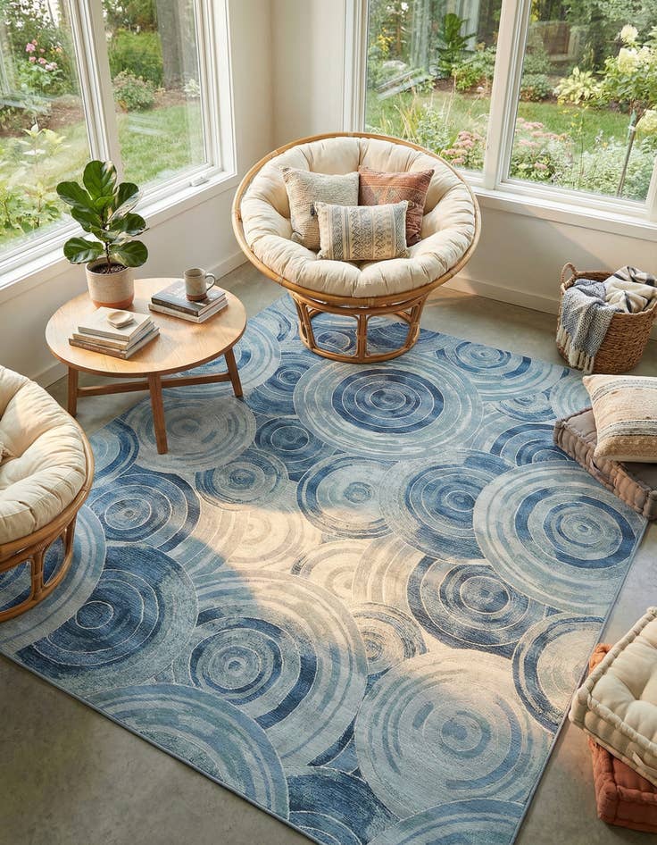 Detail image of 10' x 12' 2  Washable Modern Indoor / Outdoor Rug