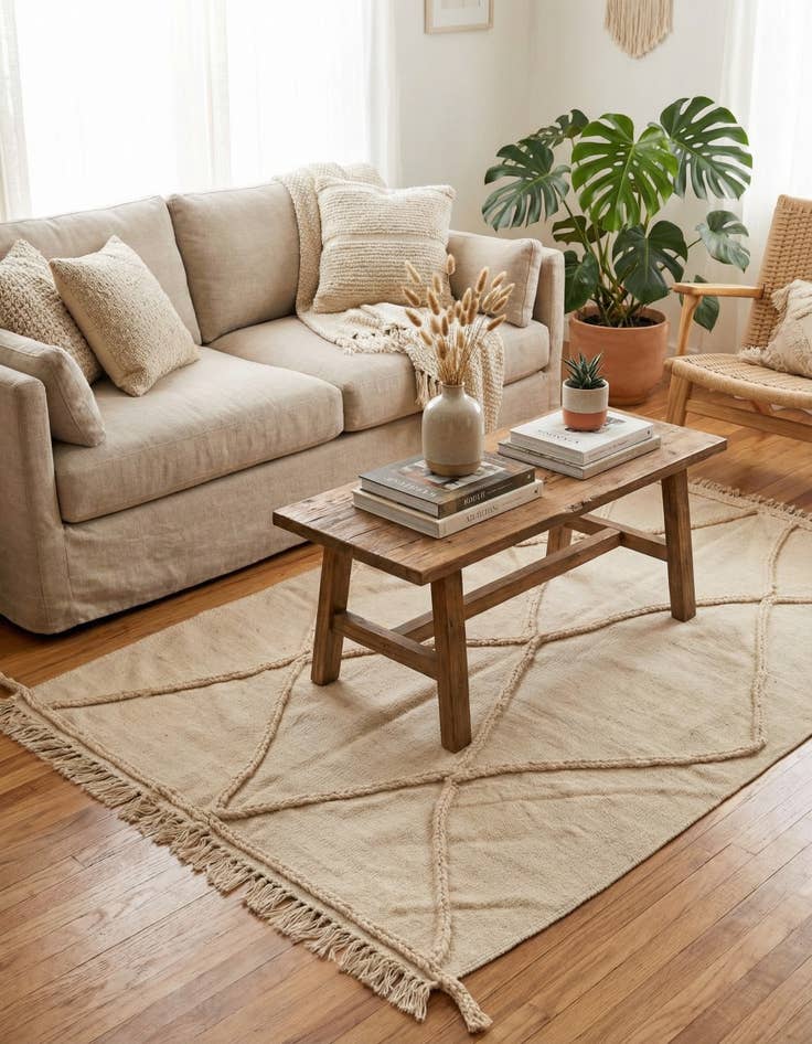 Detail image of  3' 3 x 5'  Hand Knotted Moroccan Wool Rug