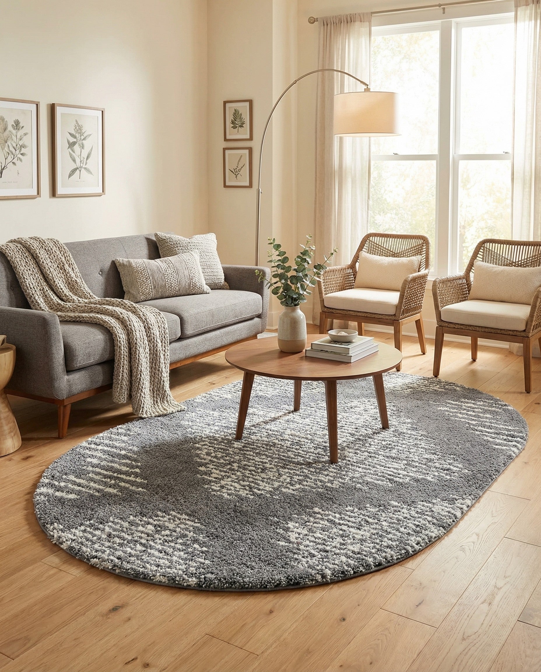  5' 3 x 8' Serenity Shag Oval Rug