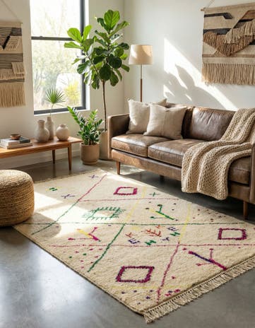 5' 6 x 8' 10 Hand Knotted Moroccan Wool Rug