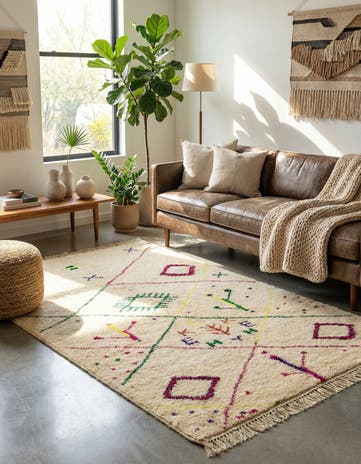 5' 6 x 8' 10 Hand Knotted Moroccan Wool Rug