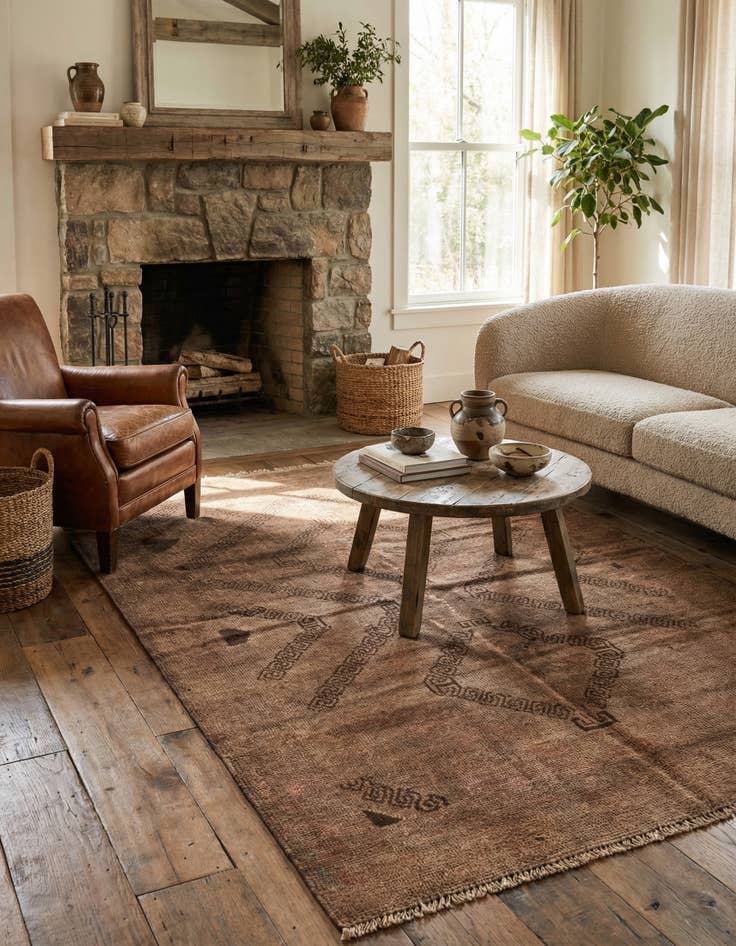 Detail image of 3' 9 x 6' 2  Hand Knotted Ultra Vintage Persian Wool Rug