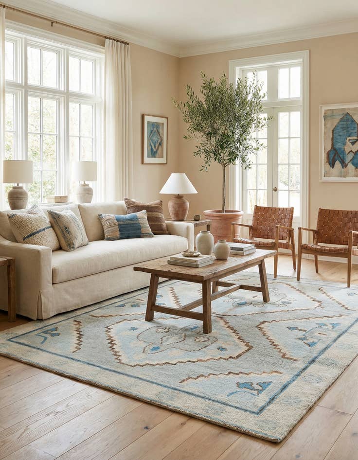 Detail image of 7' 4 x 10' 2 Hand Knotted Moroccan Wool Rug