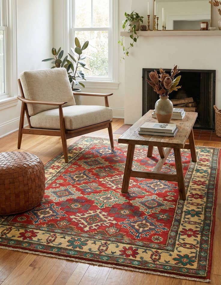 Detail image of 3' 9 x 5' 10  Hand Knotted Kazak Rug