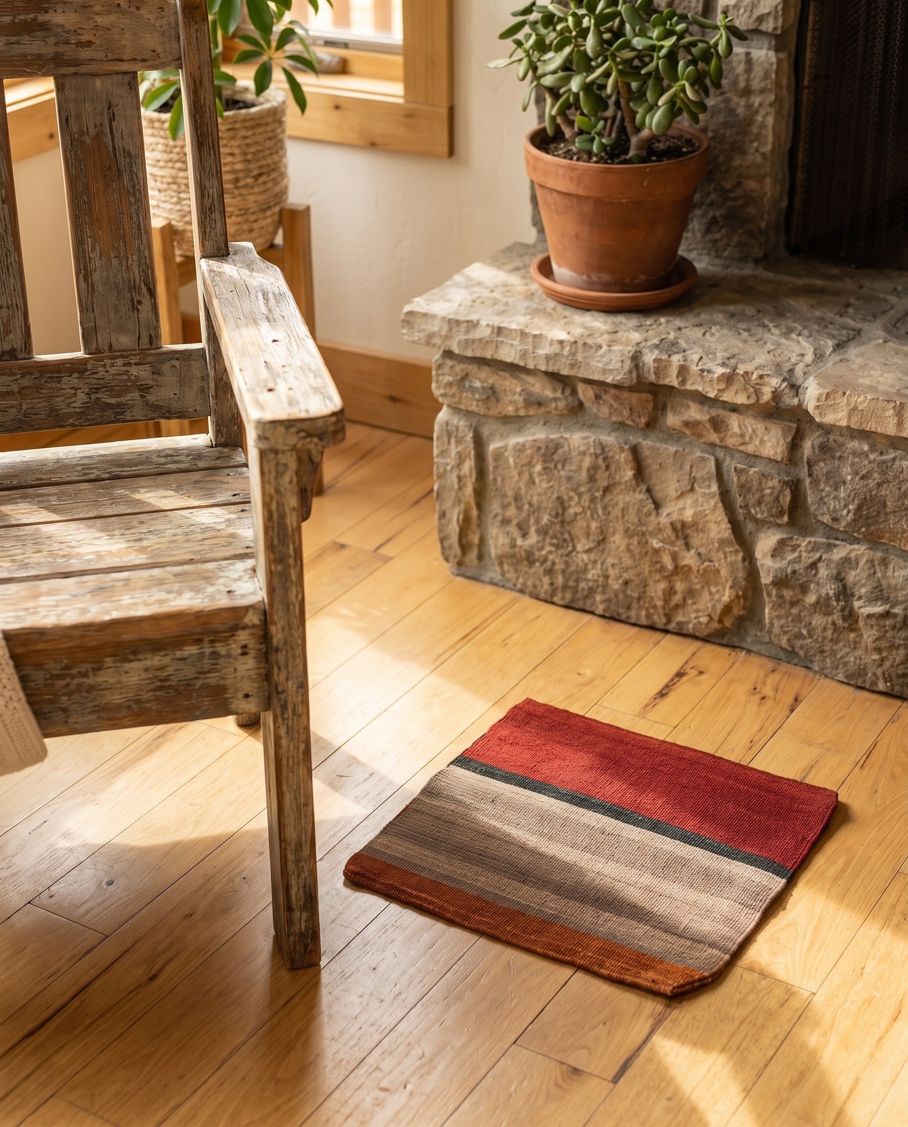 1' 6 x 1' 7 Hand Woven Pillow Wool Square Rug
