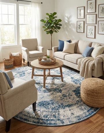 Blue Monte Carlo Oval Rug