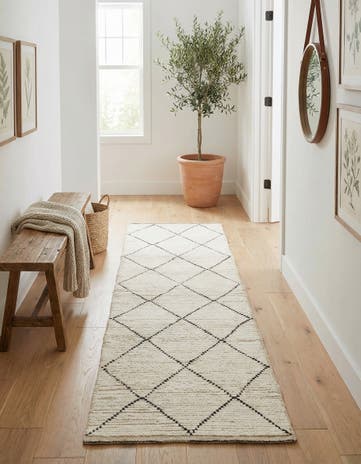 2' 4 x 8' 5 Hand Knotted Moroccan Wool Runner Rug