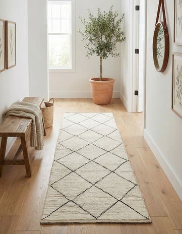 2' 4 x 8' 5 Hand Knotted Moroccan Wool Runner Rug