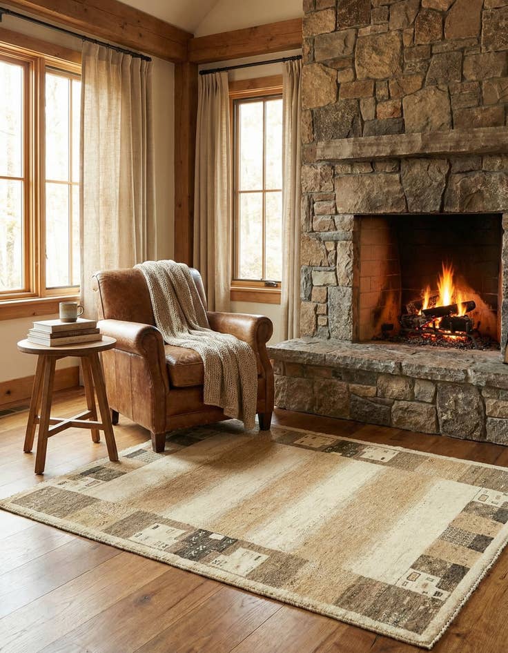 Detail image of  3' 10 x 6'  Hand Knotted Kashkuli Gabbeh Wool Rug