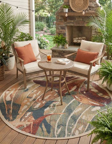 6' x 6' Easy-Clean Baja Indoor / Outdoor Round Rug