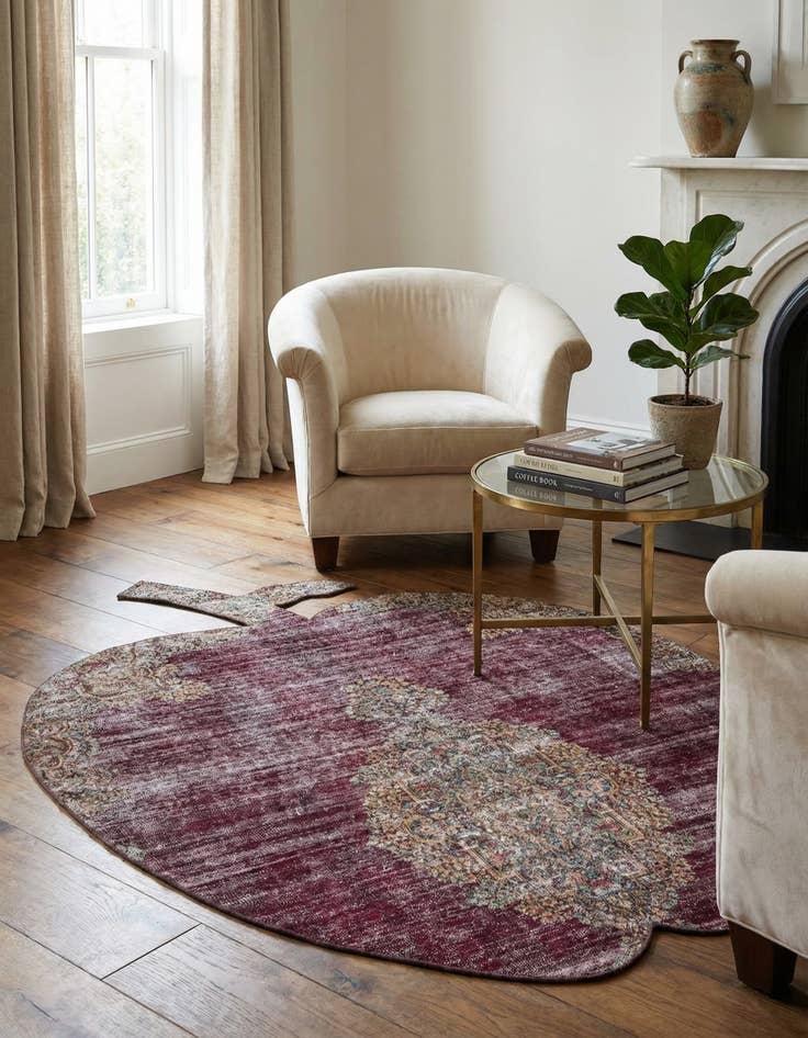 Detail image of 6' x 7'  Hand Knotted Ultra Vintage Persian Wool Square Rug