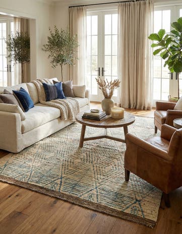5' 10 x 8' 5 Hand Knotted Moroccan Wool Rug
