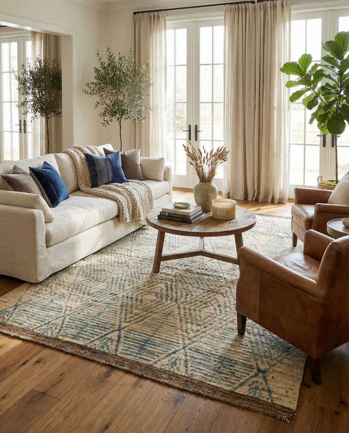 5' 10 x 8' 5 Hand Knotted Moroccan Wool Rug