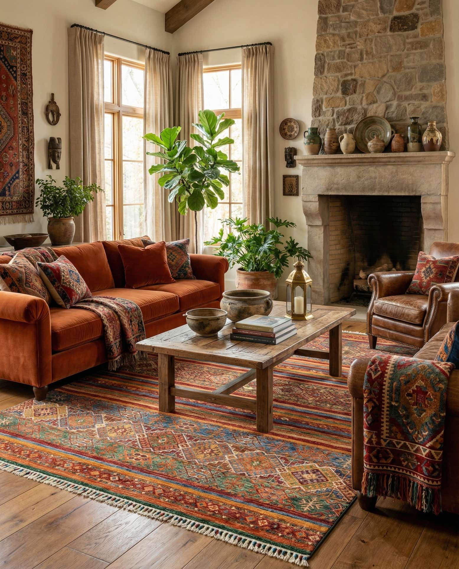 5' 7 x 8' 3 Torkman Wool Rug