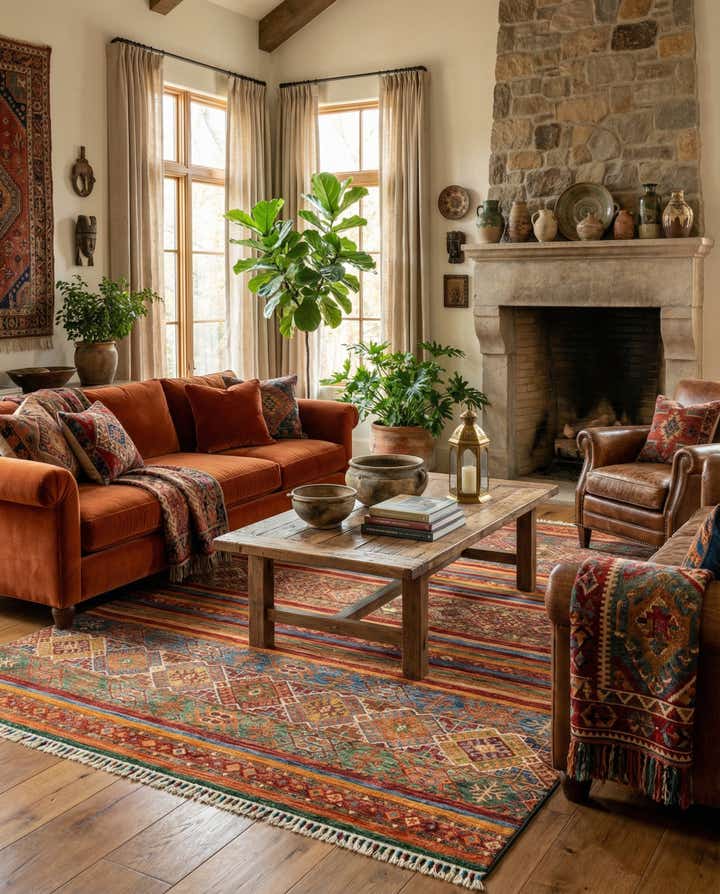 5' 7 x 8' 3 Torkman Wool Rug