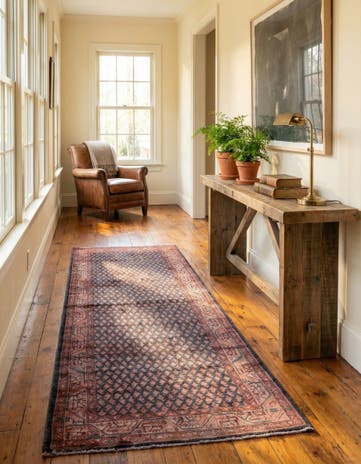3' 7 x 10' 3 Hand Knotted Ultra Vintage Persian Wool Runner Rug